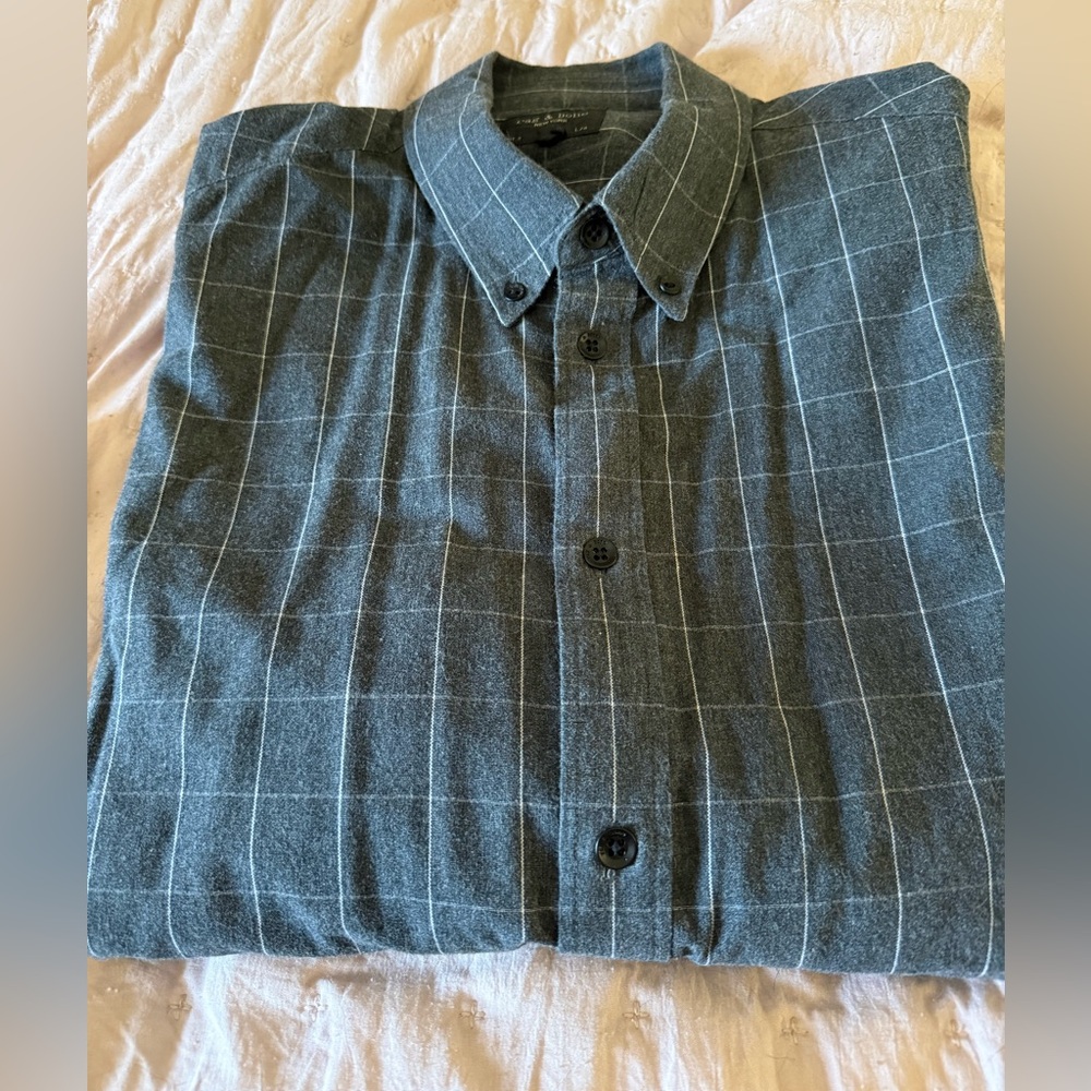 Rag & Bone Charcoal Plaid Shirt